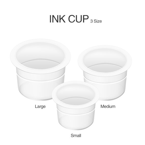 Copos de tinta plástica para tatuagem cor branca 1000 unidades