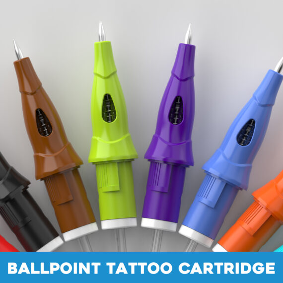 Solong Tattoo Ballpoint Pen Cartridge Needles Mixed Color 20Pcs