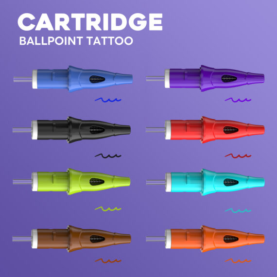 Solong tatuagem caneta esferográfica cartucho agulhas cor misturada 20 unidades