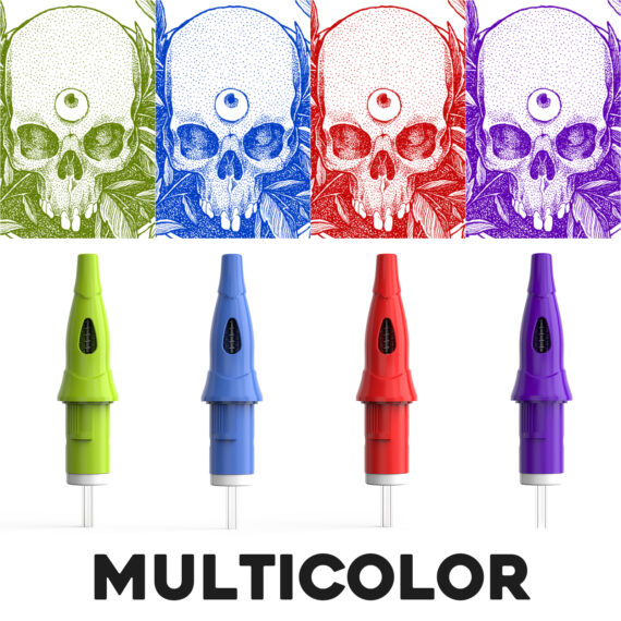 Solong Tattoo Ballpoint Pen Cartridge Needles Mixed Color 20Pcs