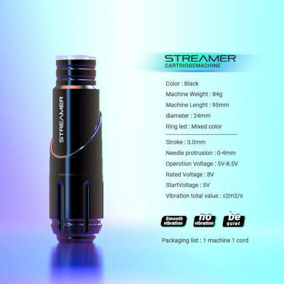 Solong Streamer moteur stylo de tatouage Machine à tatouer rotative noir EM130-PRO