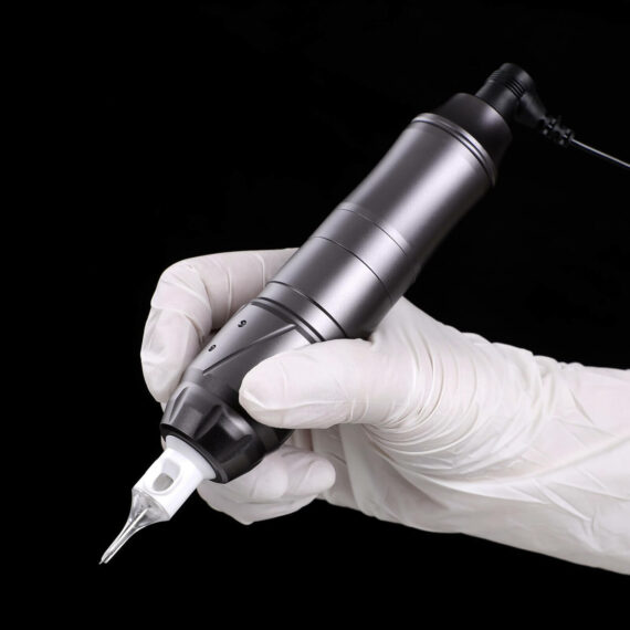 Solong rotacijska olovka za tetoviranje crna i srebrnasta EM155