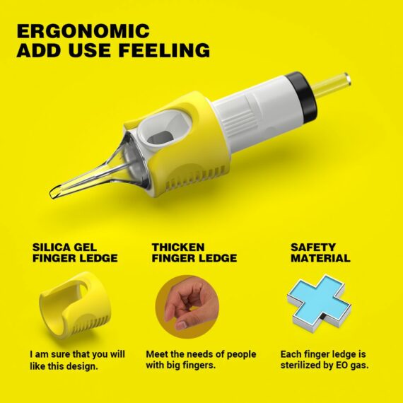 EN05S Tattoo Finger Ledge Cartridges Needles Round Liner/RL