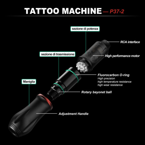 Kit de tatuagem sem fio Hawink HWP37KIT com display digital e baterias duplas