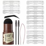 ANTIKE Augenbrauen-Schablonen-Set, Make-up-Werkzeuge, wasserdichter Brauenstempel und Augenbrauenpuder mit wiederverwendbaren Augenbrauenschablonen