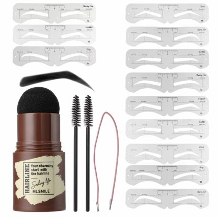 ANTIKE Eyebrow Stencil Kit Makeup Tools Waterproof Brow Stamp and Eyebrow Powder with Reusable Eyebrow Stencils