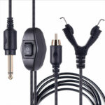 STIGMA Premium Slicone-Kabel für Tätowiermaschine, 2 m, Dual-Anschluss, RCA und Clip-Kabel