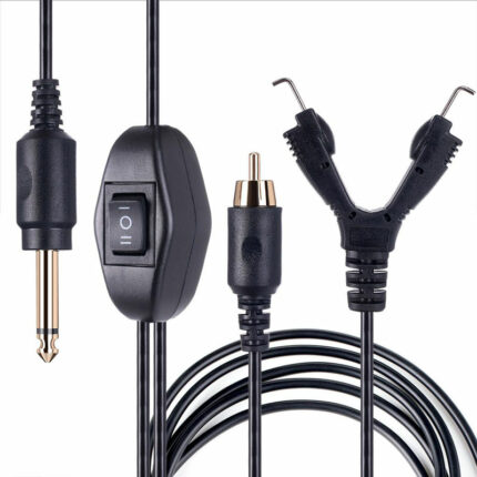 STIGMA Premium силиконов кабел за машина за татуировки 2M двойна връзка RCA и кабел с клипс