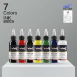 Solong Tattoo Ink Set 7 Complete Colors 1oz (30ml)