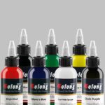 Solong Professional Tattoo Ink Set 7 Complete Colors 1oz (30ml)