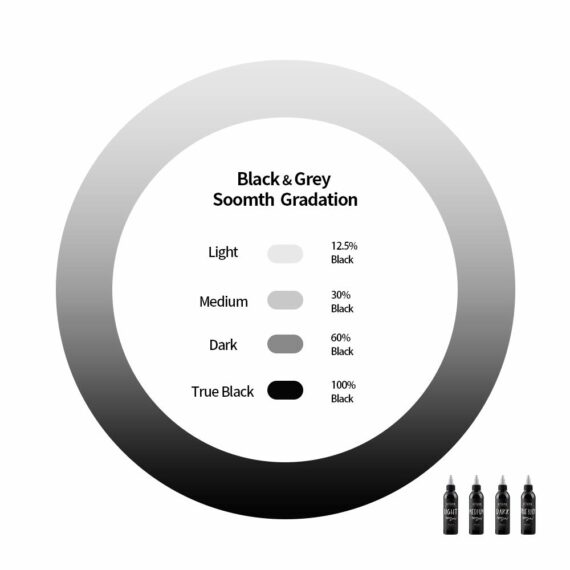 Tinta de tatuagem Stigma Black Color Scale 4 onças True Black