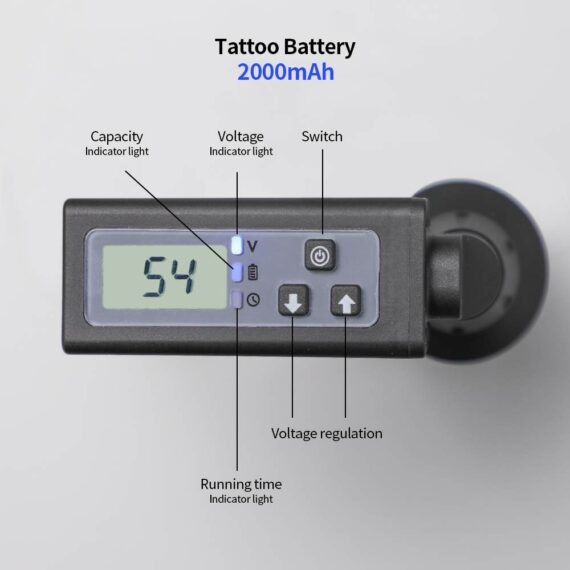 2020 nuevo conector DC pantalla LCD tatuaje batería inalámbrica P197