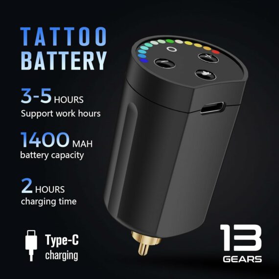 Pacchetto RCA batteria per tatuaggio wireless STIGMA e display digitale a LED P802-1-RCA