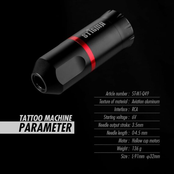 Kit de tatouage pour pistolet de tatouage sans fil STIGMA STQ49P802-1 et batterie de tatouage 1400 mAh