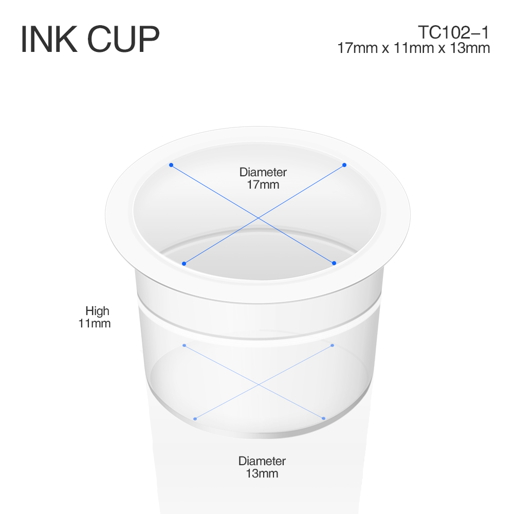 Čašice za tintu za tetoviranje Plastični čepovi Bijela boja 1000 kom