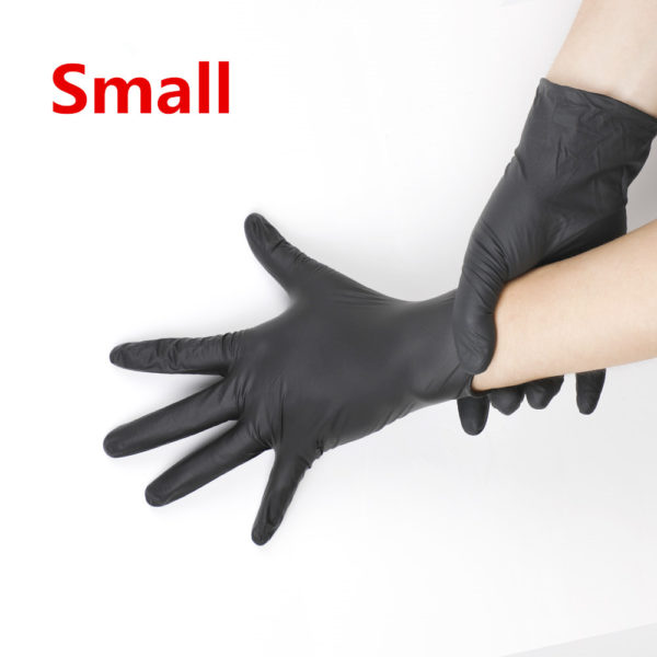 Black Disposable Tattoo Latex Gloves Size Small 100pcs