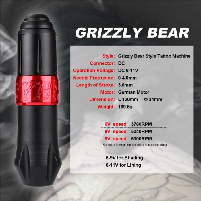 Solong High quality Grizzly Motor Tattoo Pen Kit