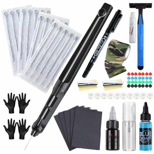 Hand Stamp Pen Kit with Manual Tattoo pen
