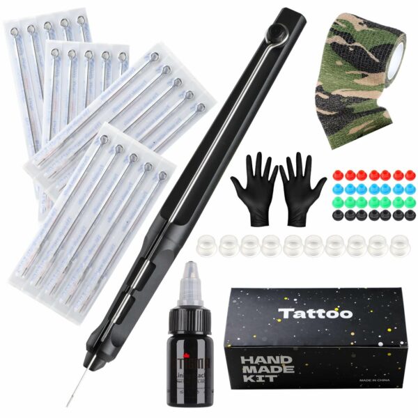 STIGMA Hand Stamp Pen Kit with Manual Tattoo pen