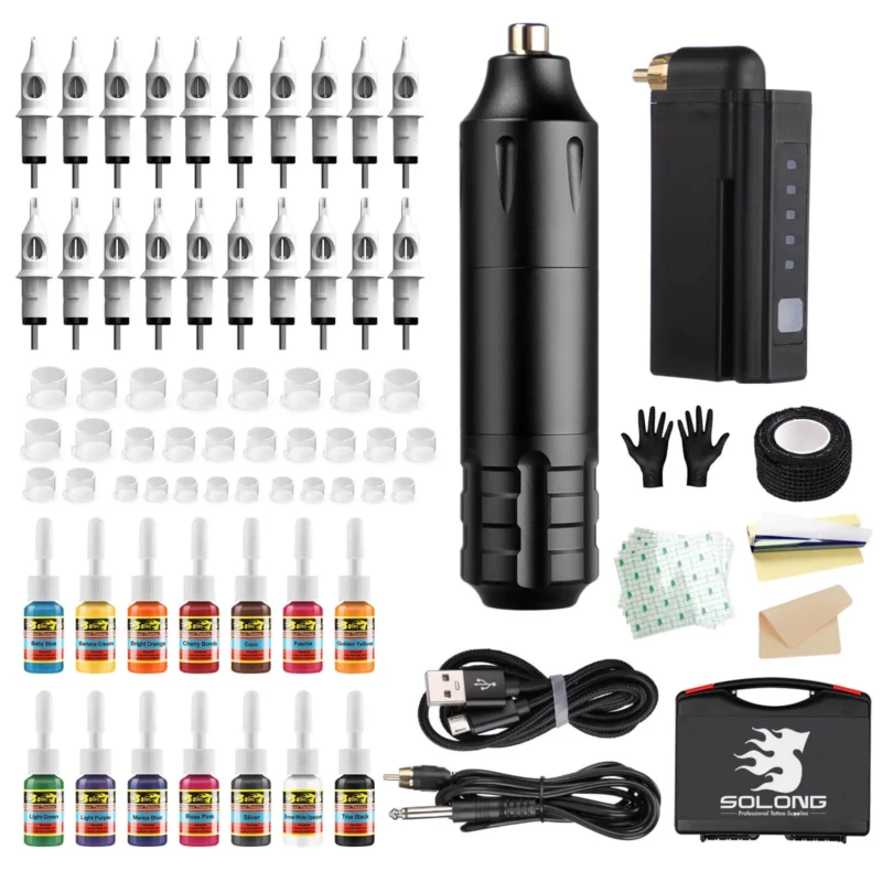 Solong Rotary Tattoo Pen Complete Wireless kit