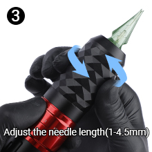 * Регулирайте дължината на иглата (1-4,5 mm)