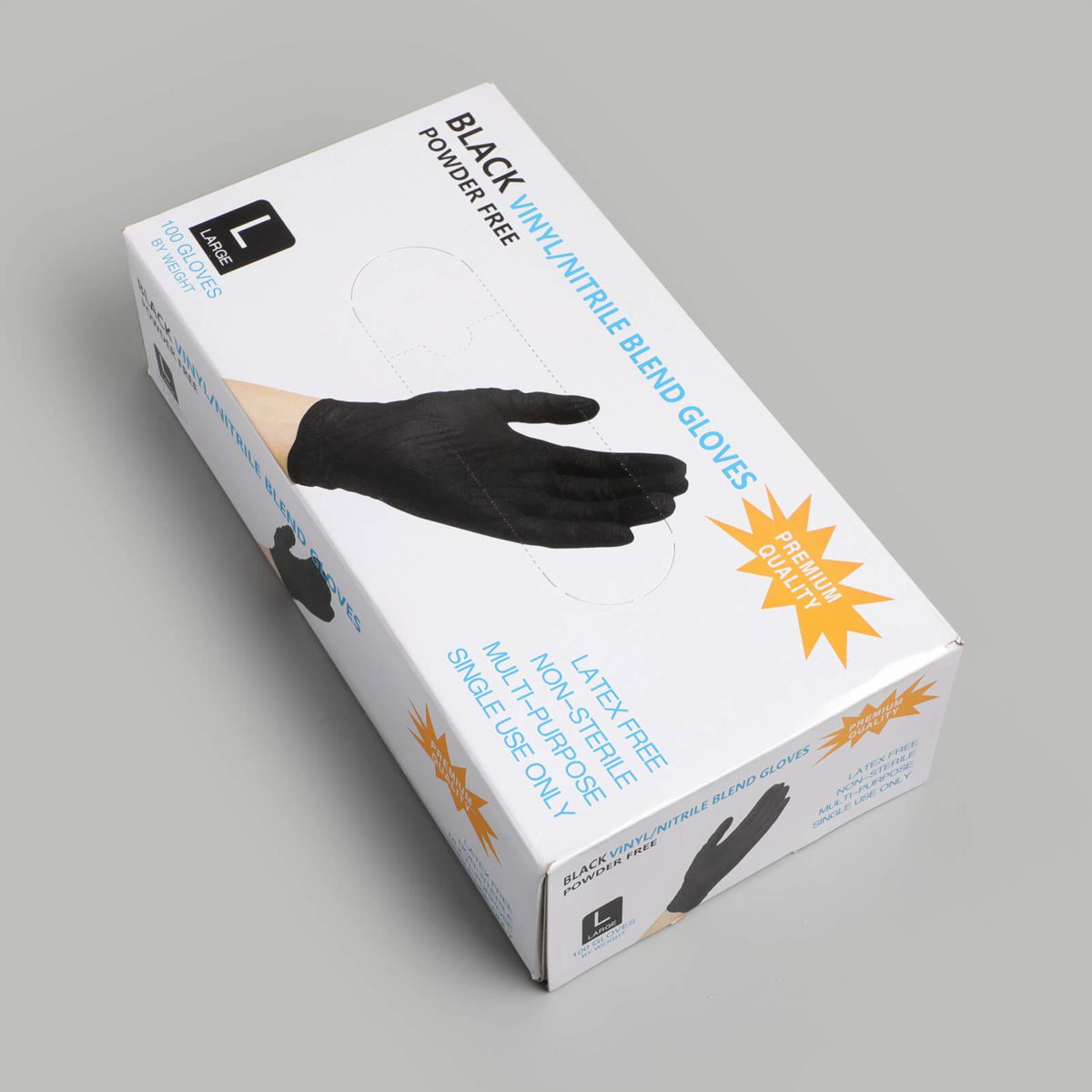 Solong Tattoo Black Disposable Tattoo Latex Gloves Size Large 100 pcs