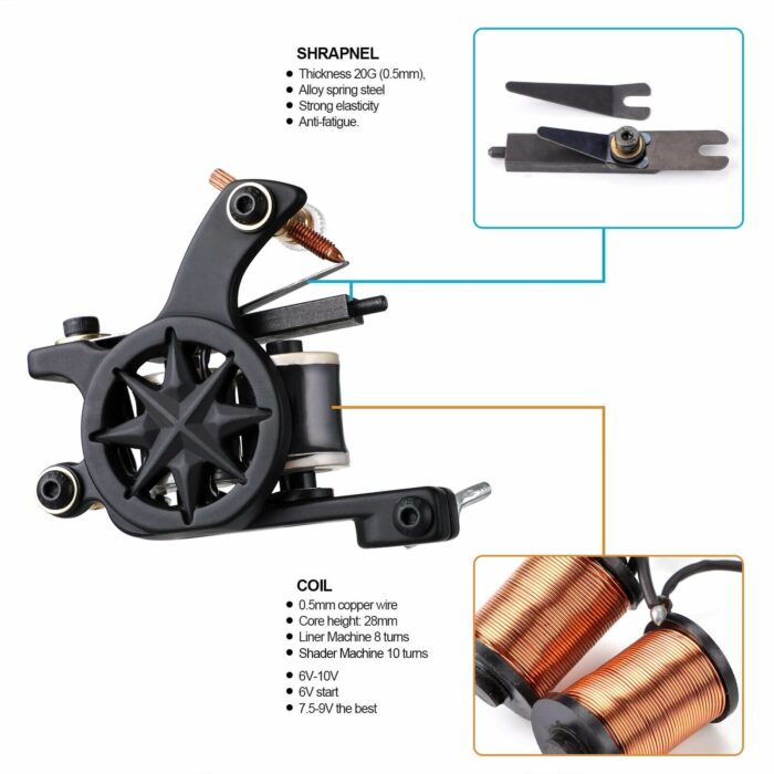 Solong Single Tattoo machine for liner Kit with True Black Ink