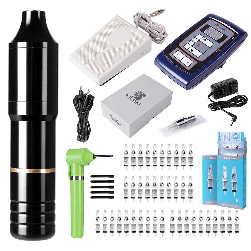 tattoo pen kit with ink mixture and needle cartridge