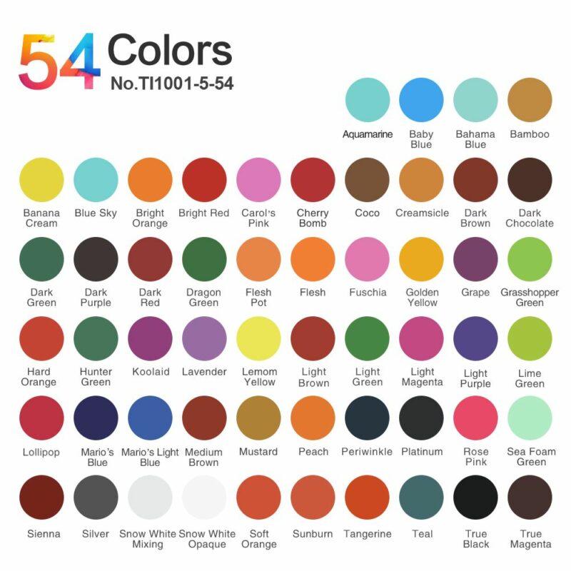 Set di inchiostri per tatuaggi Solong 54 colori completi 1/6oz (5ml)